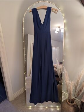 BCBGMaxAzria Deep Blue V-Neck Maxi Dress